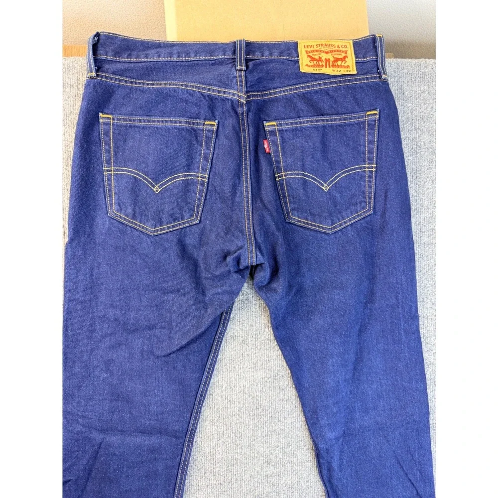 Levis 512 Slim Taper Jeans Mens 32x32 Dark Wash Indigo Denim Pants Streetwear